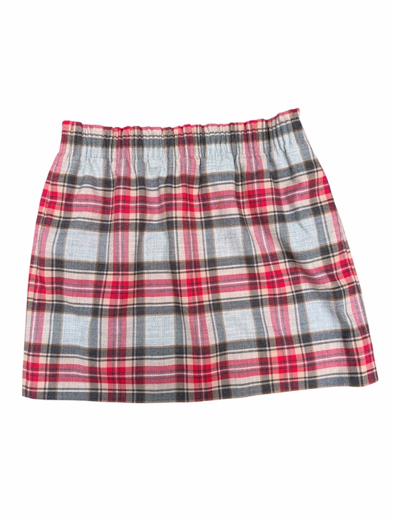 J. Crew Dresses & Skirts - J. Crew Size 14 Plaid Elastic-Waist Mini Skirt Red Gray Lined Wool Pockets Fall